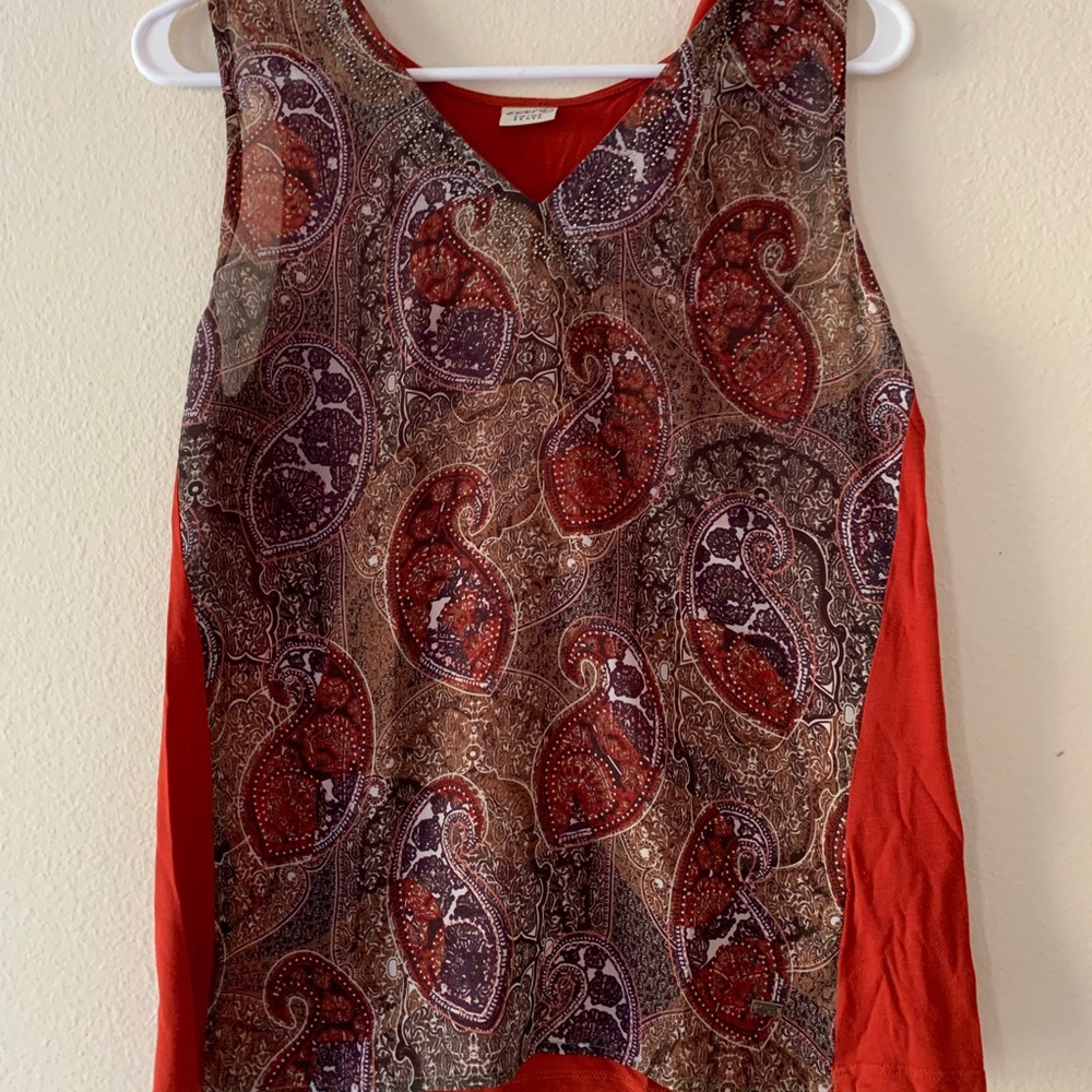 Orange sleeve less top